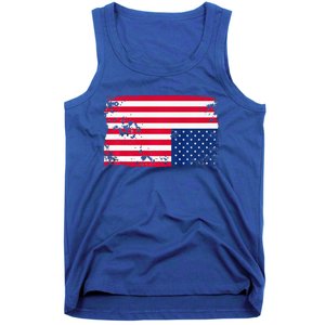 Distress Upside Down American Flag Tank Top