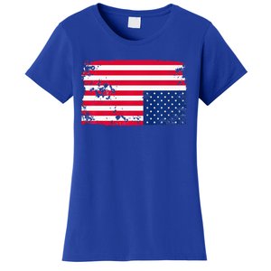 Distress Upside Down American Flag Women's T-Shirt