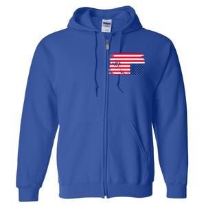 Distress Upside Down American Flag Full Zip Hoodie