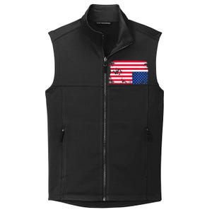 Distress Upside Down American Flag Collective Smooth Fleece Vest