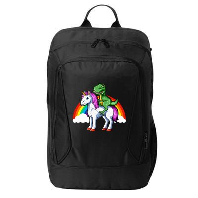 Dinosaur Unicorn Dinosaur Riding Unicorn T Rex Rainbow Gift City Backpack