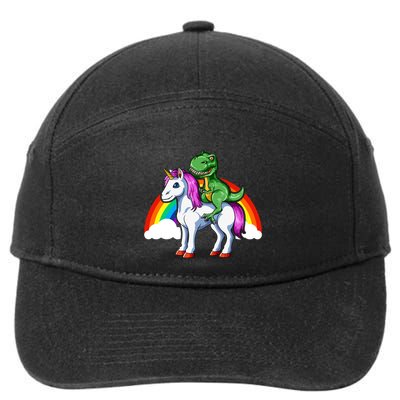 Dinosaur Unicorn Dinosaur Riding Unicorn T Rex Rainbow Gift 7-Panel Snapback Hat