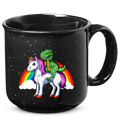Dinosaur Unicorn Dinosaur Riding Unicorn T Rex Rainbow Gift 15oz Campfire Ceramic Mug