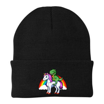 Dinosaur Unicorn Dinosaur Riding Unicorn T Rex Rainbow Gift Beanie