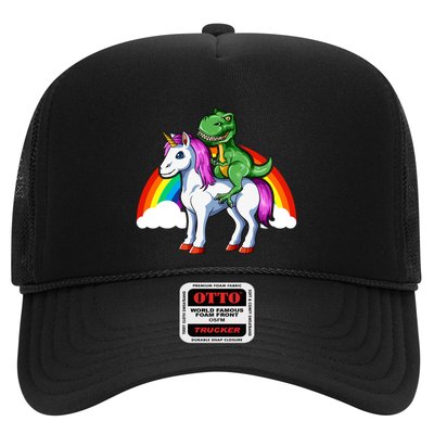 Dinosaur Unicorn Dinosaur Riding Unicorn T Rex Rainbow Gift Trucker Hat