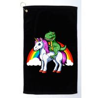Dinosaur Unicorn Dinosaur Riding Unicorn T Rex Rainbow Gift Golf Towel