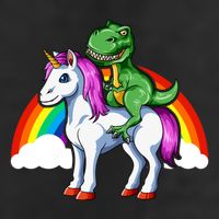 Dinosaur Unicorn Dinosaur Riding Unicorn T Rex Rainbow Gift Golf Towel