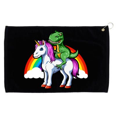 Dinosaur Unicorn Dinosaur Riding Unicorn T Rex Rainbow Gift Grommeted Golf Towel