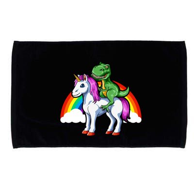 Dinosaur Unicorn Dinosaur Riding Unicorn T Rex Rainbow Gift Microfiber Hand Towel