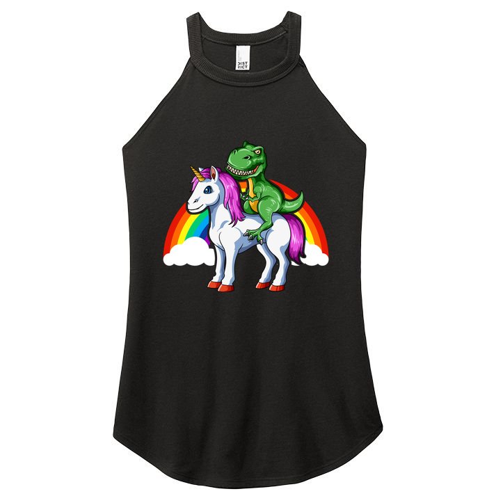 Dinosaur Unicorn Dinosaur Riding Unicorn T Rex Rainbow Gift Women's Perfect Tri Rocker Tank