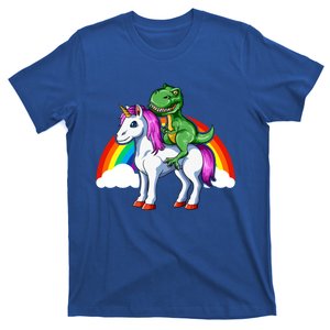 Dinosaur Unicorn Dinosaur Riding Unicorn T Rex Rainbow Gift T-Shirt