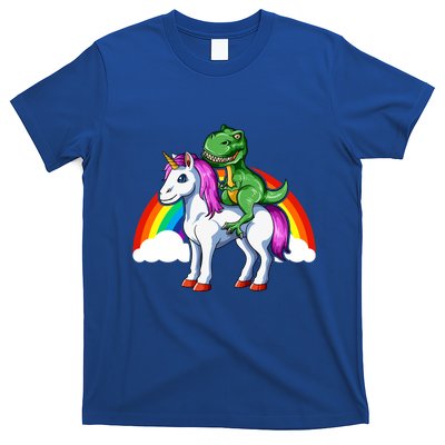 Dinosaur Unicorn Dinosaur Riding Unicorn T Rex Rainbow Gift T-Shirt