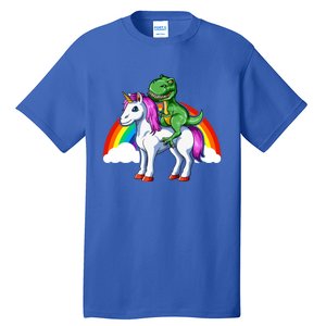 Dinosaur Unicorn Dinosaur Riding Unicorn T Rex Rainbow Gift Tall T-Shirt