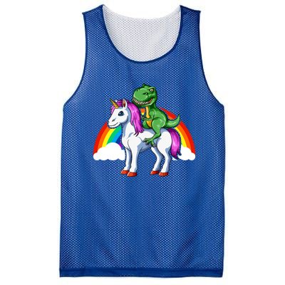 Dinosaur Unicorn Dinosaur Riding Unicorn T Rex Rainbow Gift Mesh Reversible Basketball Jersey Tank