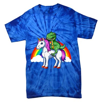 Dinosaur Unicorn Dinosaur Riding Unicorn T Rex Rainbow Gift Tie-Dye T-Shirt
