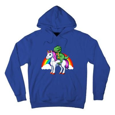 Dinosaur Unicorn Dinosaur Riding Unicorn T Rex Rainbow Gift Tall Hoodie