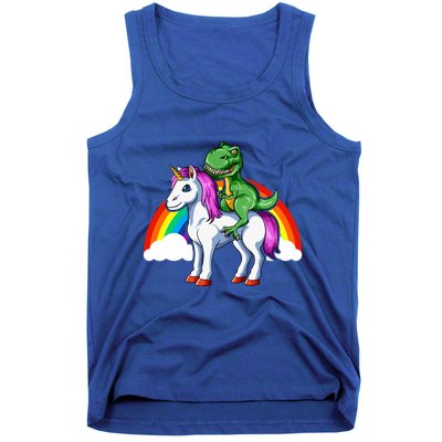 Dinosaur Unicorn Dinosaur Riding Unicorn T Rex Rainbow Gift Tank Top