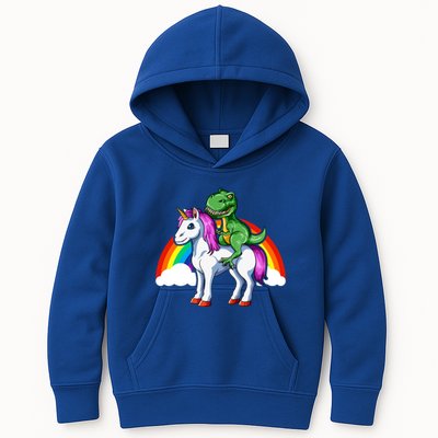 Dinosaur Unicorn Dinosaur Riding Unicorn T Rex Rainbow Gift Kids Hoodie