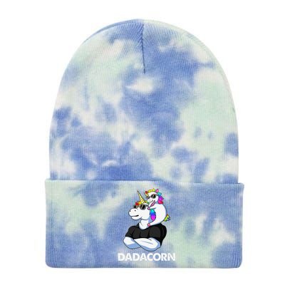 Dadacorn Unicorn Dad and Baby Christmas Papa Father's Day Tie Dye 12in Knit Beanie