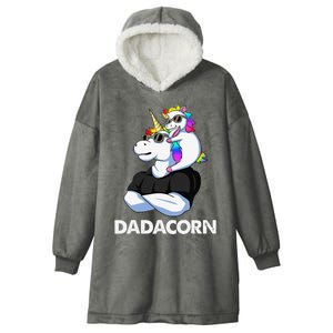 Dadacorn Unicorn Dad and Baby Christmas Papa Father's Day Hooded Wearable Blanket