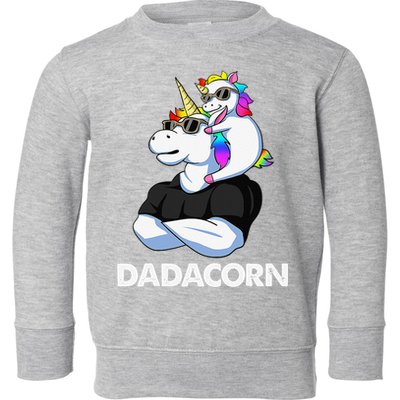 Dadacorn Unicorn Dad and Baby Christmas Papa Father's Day Toddler Sweatshirt
