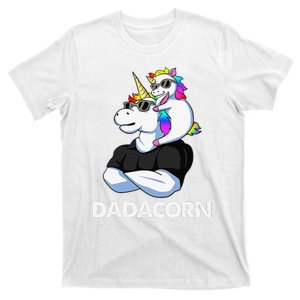 Dadacorn Unicorn Dad and Baby Christmas Papa Father's Day T-Shirt