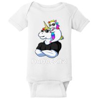 Dadacorn Unicorn Dad and Baby Christmas Papa Father's Day Baby Bodysuit