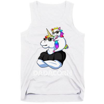 Dadacorn Unicorn Dad and Baby Christmas Papa Father's Day Tank Top