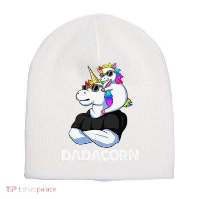 Dadacorn Unicorn Dad and Baby Christmas Papa Father's Day Short Acrylic Beanie