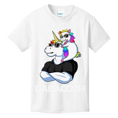 Dadacorn Unicorn Dad and Baby Christmas Papa Father's Day Kids T-Shirt