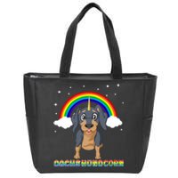 Dachshund Unicorn Zip Tote Bag