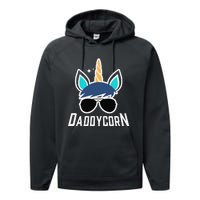 Daddycorn Unicorn Daddy And Baby Father's Day Performance Fleece Hoodie