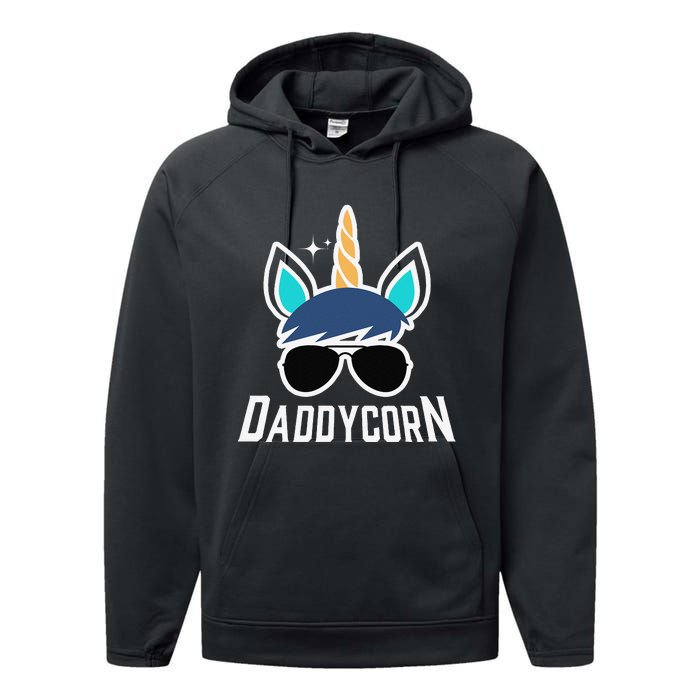 Daddycorn Unicorn Daddy And Baby Father's Day Performance Fleece Hoodie