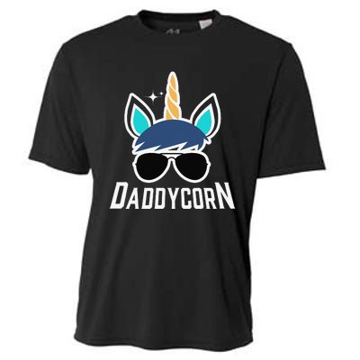 Daddycorn Unicorn Daddy And Baby Father's Day Cooling Performance Crew T-Shirt