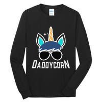 Daddycorn Unicorn Daddy And Baby Father's Day Tall Long Sleeve T-Shirt