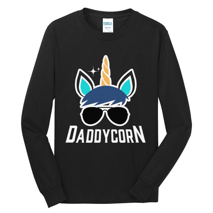 Daddycorn Unicorn Daddy And Baby Father's Day Tall Long Sleeve T-Shirt