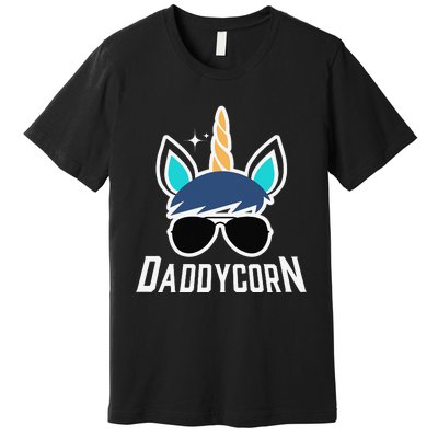 Daddycorn Unicorn Daddy And Baby Father's Day Premium T-Shirt