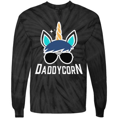 Daddycorn Unicorn Daddy And Baby Father's Day Tie-Dye Long Sleeve Shirt