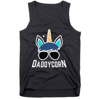 Daddycorn Unicorn Daddy And Baby Father's Day Tank Top