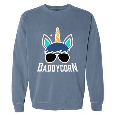 Daddycorn Unicorn Daddy And Baby Father's Day Garment-Dyed Sweatshirt