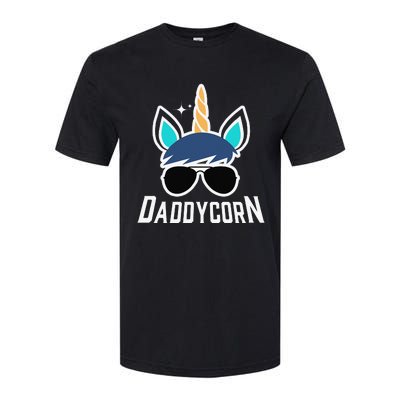 Daddycorn Unicorn Daddy And Baby Father's Day Softstyle CVC T-Shirt