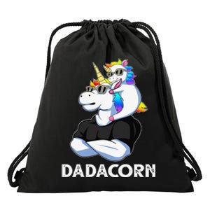 Dadacorn Unicorn Dad Unicorn Lovers Father's Day Drawstring Bag