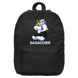 Dadacorn Unicorn Dad Unicorn Lovers Father's Day 16 in Basic Backpack