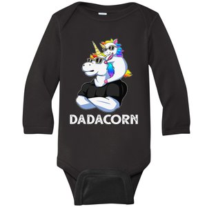 Dadacorn Unicorn Dad Unicorn Lovers Father's Day Baby Long Sleeve Bodysuit