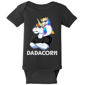 Dadacorn Unicorn Dad Unicorn Lovers Father's Day Baby Bodysuit