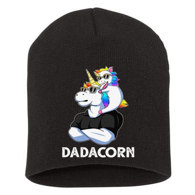 Dadacorn Unicorn Dad Unicorn Lovers Father's Day Short Acrylic Beanie