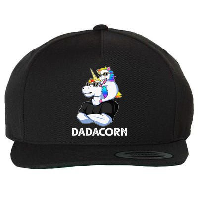 Dadacorn Unicorn Dad Unicorn Lovers Father's Day Wool Snapback Cap