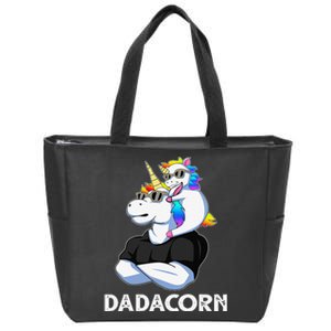 Dadacorn Unicorn Dad Unicorn Lovers Father's Day Zip Tote Bag