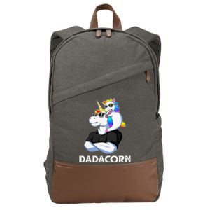 Dadacorn Unicorn Dad Unicorn Lovers Father's Day Cotton Canvas Backpack