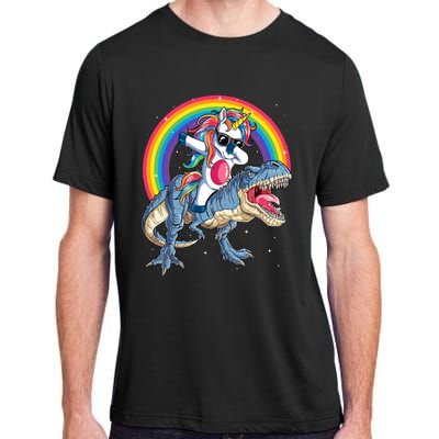 Dabbing Unicorn Dinosaur T Rex Adult ChromaSoft Performance T-Shirt